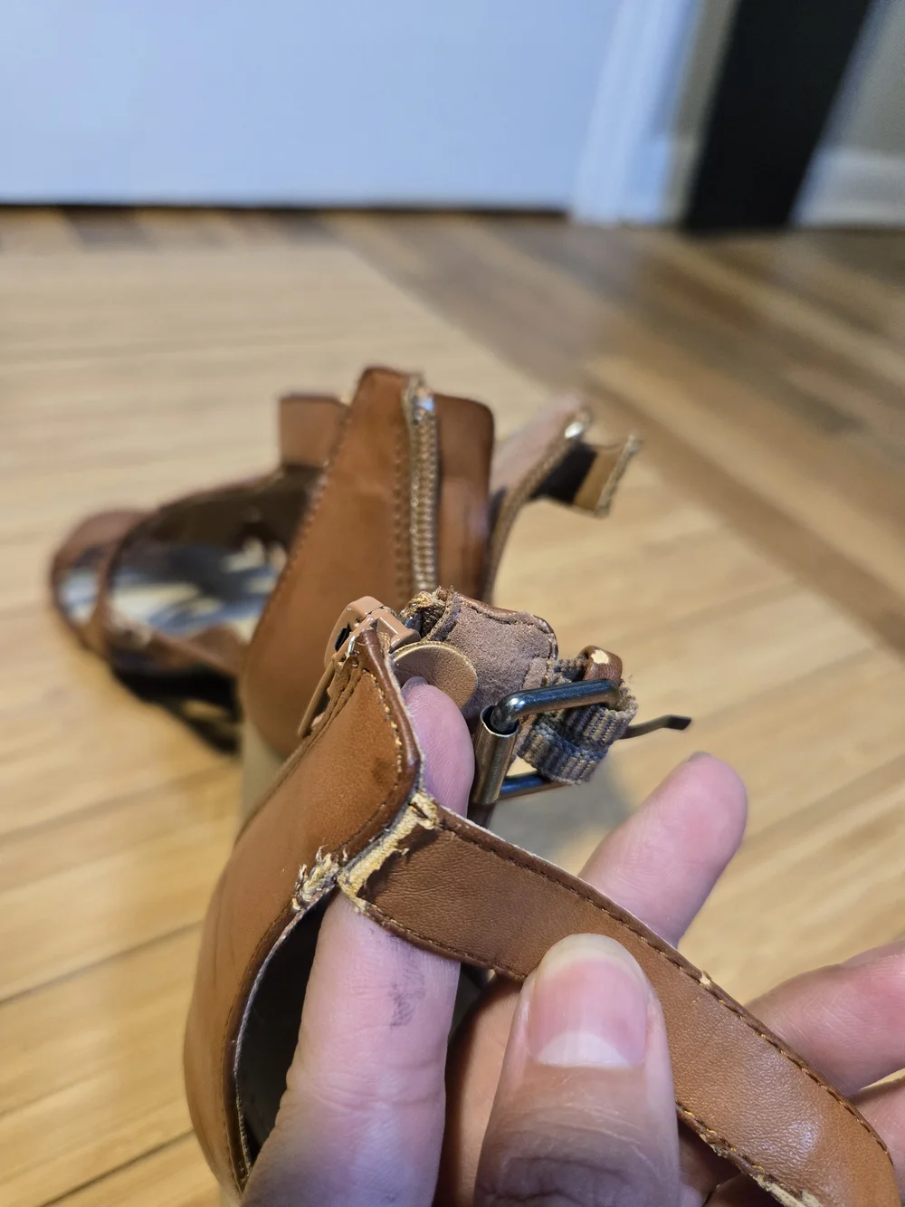 Route 66 Tan Brown Strappy Ankle-Wrap Heels